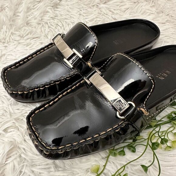 Lauren Ralph Lauren Carlene‎ Square Toe Black Patent Leather Mules sz 7.5B - Picture 4 of 9